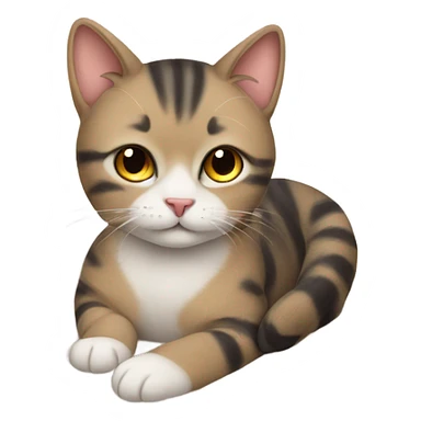 cute cat in bed sticker