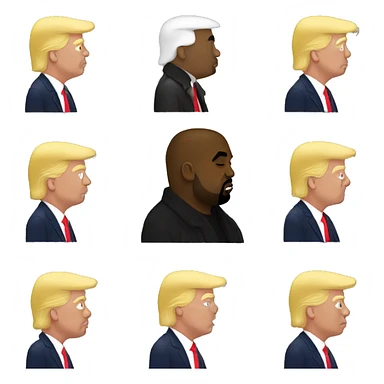 Kanye west kissing Donald Trump  sticker