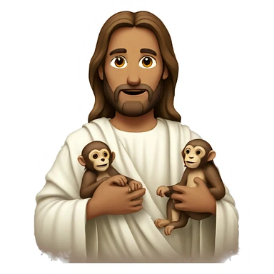 Jesus holding monkeys  sticker