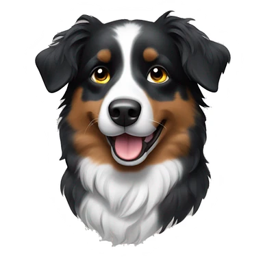Small black australian shepherd dog with paintbrush  sticker