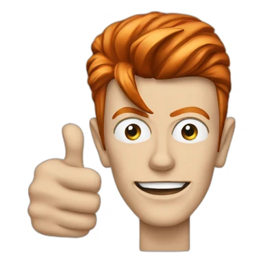 David bowie giving a thumbs up sticker