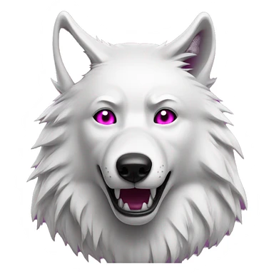 white wolf shocked with magenta eyes sticker