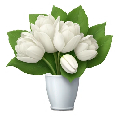 White hydrangea and white tulip bouquet sticker