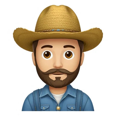 Un muchacho con sombrero vaquero y con barba completa sticker