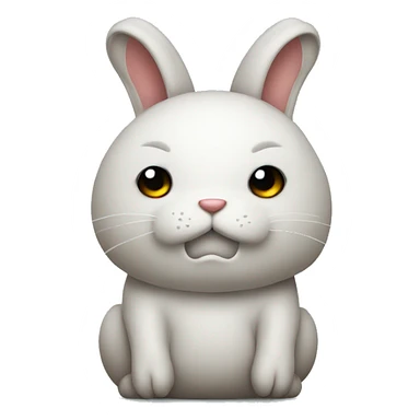 rabbit body unhappy sticker