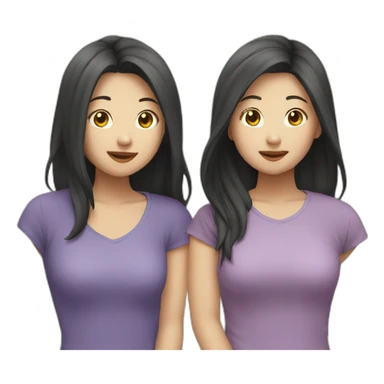 Lesbian couple asian sticker