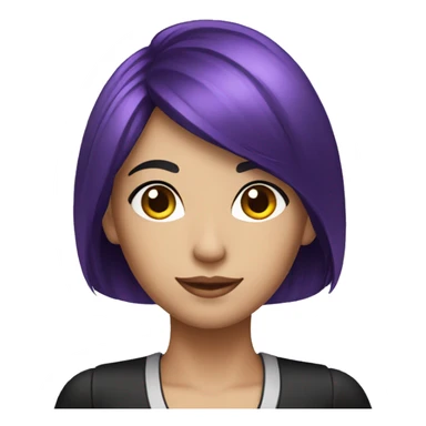 casino cashier with black and violet hair sticker