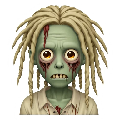 half zombie with locs sticker