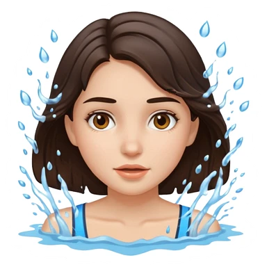 Brunette girl with cool water sticker