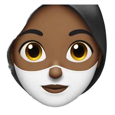 Black hair woman face mask  sticker