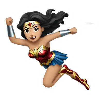 Wonderwoman flying sticker