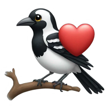 magpie holding heart emoji sticker