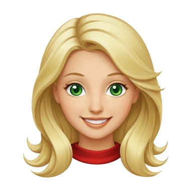 pretty woman with flowing blonde hair, green eyes sticker