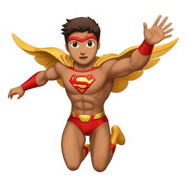 a human flying, superpower sticker