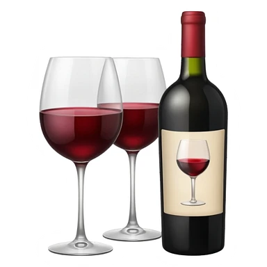 bottle of wine and glass black sticker