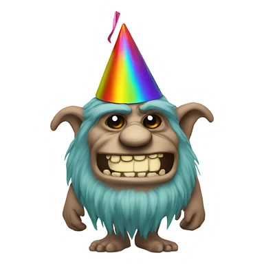 Troll with a party hat sticker