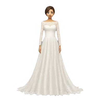 Long sleeve lace wedding dress sticker