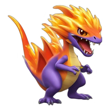 Dracaufeu le pockemon en entier sticker