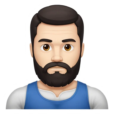 strong white bearded man dark hair sticker