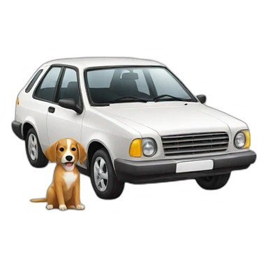 Car with dog sticker