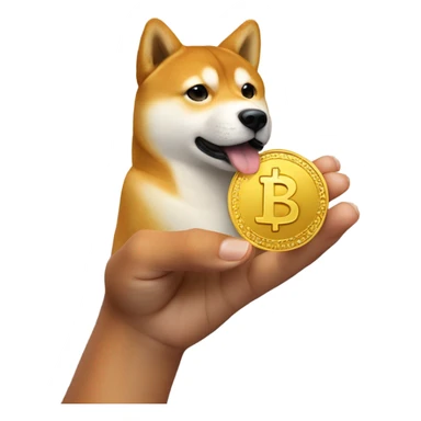 Me holding a dogecoin  sticker