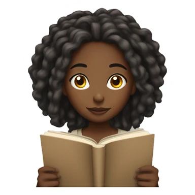 Black girl with locs reading  sticker