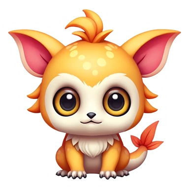Cute kawaii chibi Fakémon-creature sticker