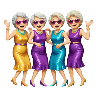 Grandmas dancing in disco party  sticker