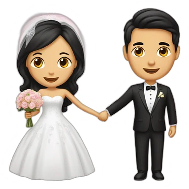 newly wed couple asian  sticker