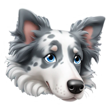 border collie blue merle sleeping with blue eyes sticker
