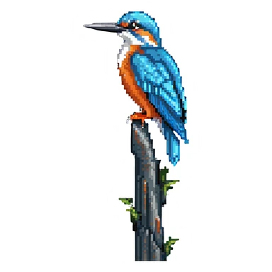 kingfisher bird on a tall tower sticker