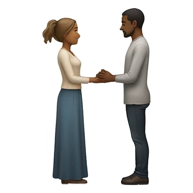 Woman standing. man kneeling praying  sticker