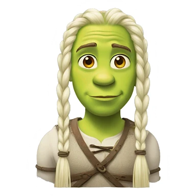 Shrek with white long braids sticker