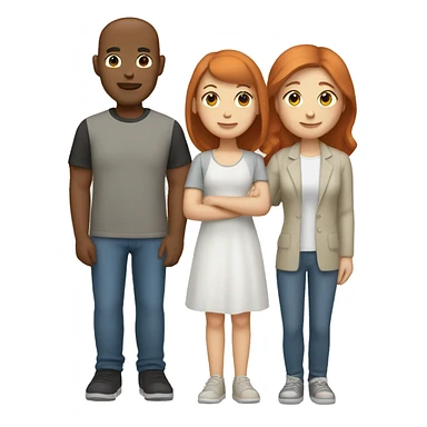 Mixed family that has a Asian dad, white mom with red hair, and white teenage girl  sticker
