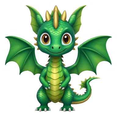 standing cute dragon emoticon style sticker