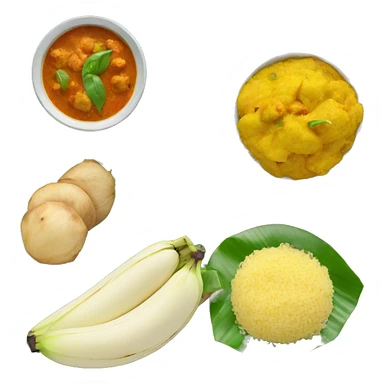 indian meal on banana leaf sticker