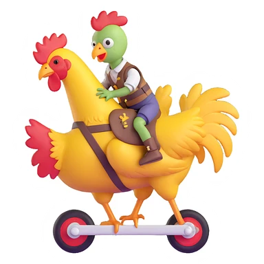 baby zombie riding a chicken, chicken jockey sticker