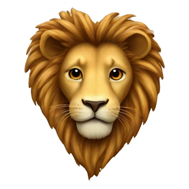 Lion print heart sticker