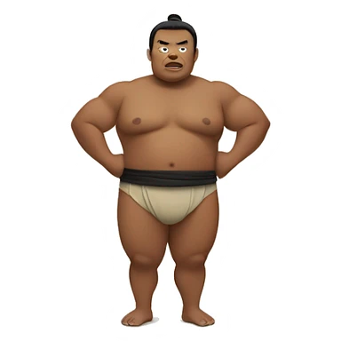 Brown sumo wrestler sticker