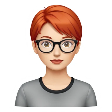 woman with red hair wearing glasses sticker