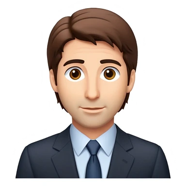 Ross Geller from Friends TV show with brown hair and suit sticker