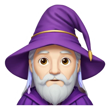 dumbledore, white hair, wear purple magic hat sticker