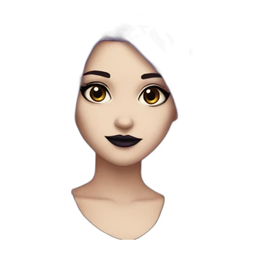 Elissabat-with-bangs-long-hair-dark-purple-and-black-vampire-goth-makeup-crown sticker