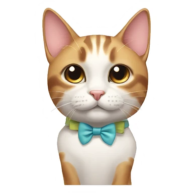 a cat with two bows on its head sticker
