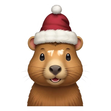a capybara in a New Year's hat sticker
