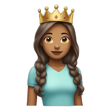 Girl with crown and teddy bear sticker