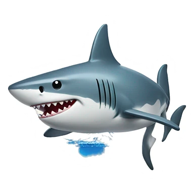 Shark holding a water gun on top of a mountain  sticker
