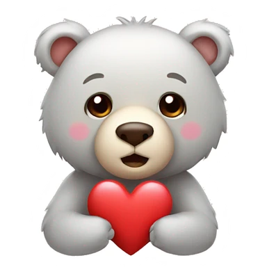 A cute bear with a heart  sticker