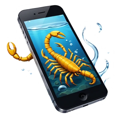 🦂🌊 این ایموجین ها رو به آیفون تبدیل کن و عقرب و مشکی کن sticker