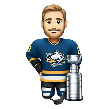 Hockey player with Stanley cup sticker